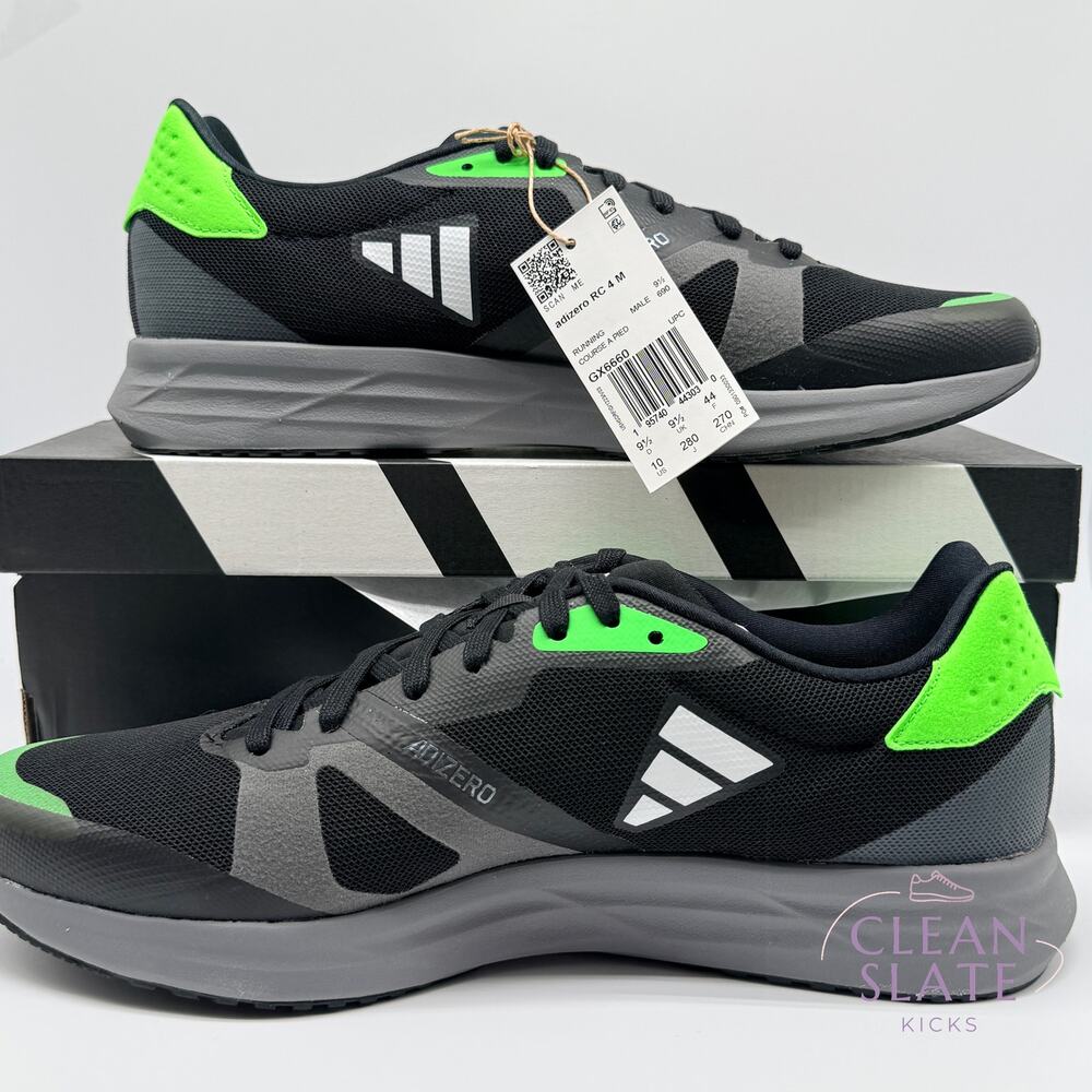 Adidas Adizero RC 4 Black Green GX6660 Men 10 NIB/NWT